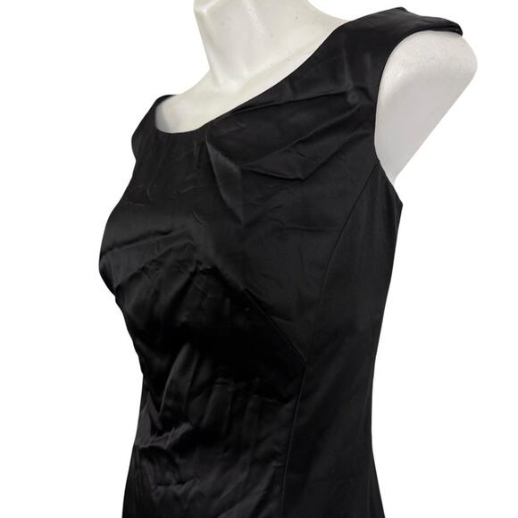 Guess Collection USA Made Satin Solid Little Black Dress V-Back Stretch sz 4 - Picture 10 of 16